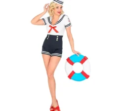 Costume da marinaio con pantaloncini alti per donna