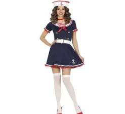 Costume da marinaio di cabina vintage blu per donna
