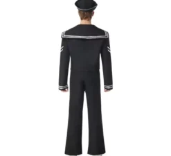 Costume da marinaio nero con pantaloni per uomo