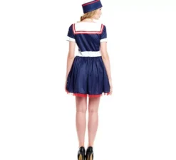 Costume da marinaio pin up blu navy per donna