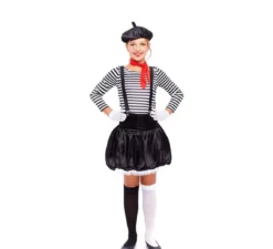 Costume da Mimo a righe per bambina