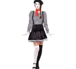 Costume da Mimo a righe per donna