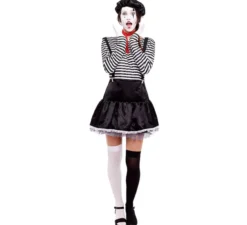 Costume da Mimo a righe per donna