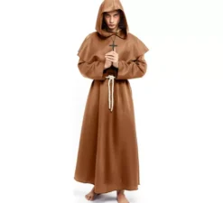 Costume da monaco marrone per uomo