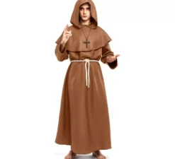 Costume da monaco marrone per uomo