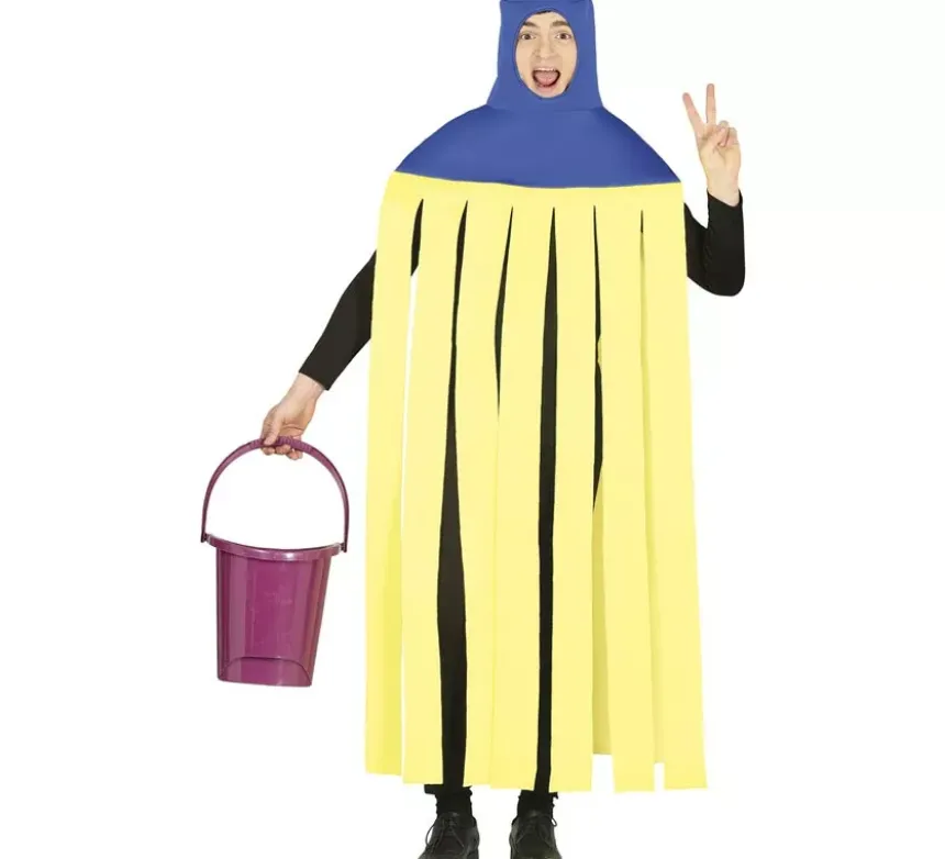 Costume da mop giallo e blu per adulti