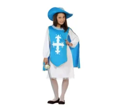 Costume da Moschettiera azzurro per bambine