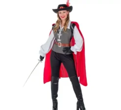 Costume da Moschettiere grigio per donna