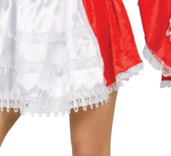 Costume da moschettiere rosso con fleur de lis per donna