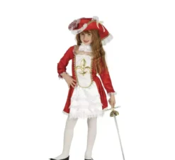 Costume da Moschettiere rosso Giglio per bambina
