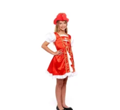 Costume da moschettiere rosso per bambina