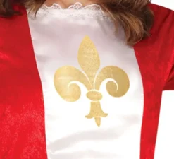 Costume da moschettiere rosso per donna