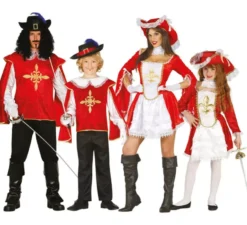 Costume da moschettiere rosso per uomo