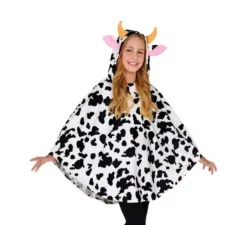 Costume da mucca con cappuccio o poncho per bambini