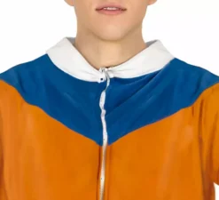 Costume da ninja anime arancione e blu per teenager
