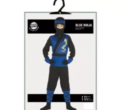 Costume da ninja blu e nero per ragazzo