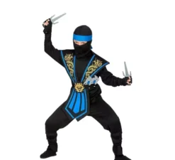 Costume da Ninja Kombat blu per bambino con armi