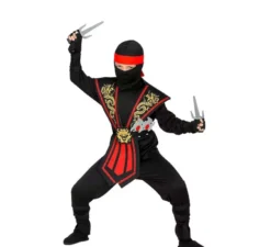 Costume da Ninja Kombat con armi rosso per bambino