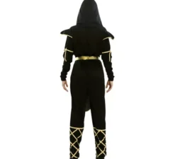 Costume da Ninja nero e oro per donna