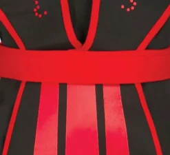 Costume da ninja nero e rosso ombra per bambini