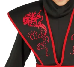 Costume da ninja nero e rosso ombra per bambini