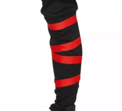Costume da ninja nero e rosso per bambina