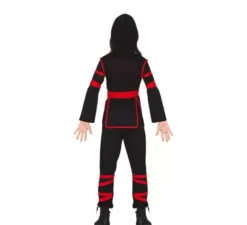 Costume da ninja nero e rosso per bambina