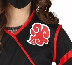 Costume da ninja nero e rosso per bambina