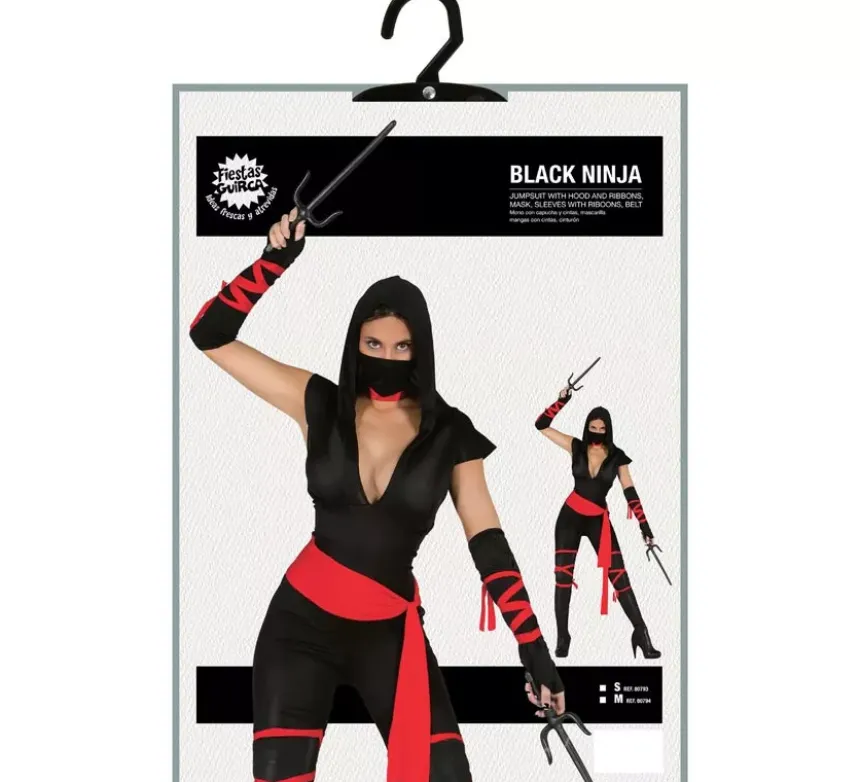 Costume da ninja nero per una donna