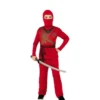 Costume da ninja rosso per ragazzo