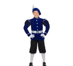 Costume da paggio reale blu per bambino