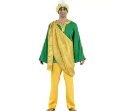 Costume da paggio reale giallo per uomo