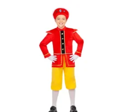 Costume da paggio reale rosso e giallo per bambino