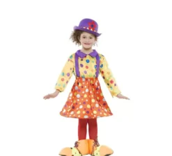 Costume da Pagliaccia a pois per bambina