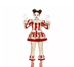 Costume da Pagliaccia a righe per donna