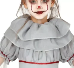 Costume da Pagliaccia del terrore grigio per bambina