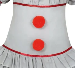 Costume da Pagliaccia del terrore grigio per bambina
