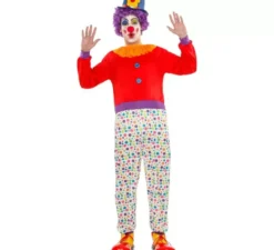 Costume da Pagliaccio con pois per uomo