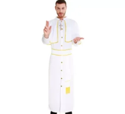 Costume da papa bianco e oro per uomo