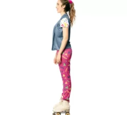 Costume da pattinatrice anni '90 con gilet per donna
