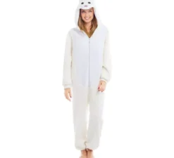 Costume da pecora bianca con cappuccio da donna