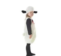 Costume da pecora bianca con cappuccio per bambino