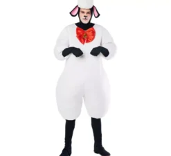 Costume da pecora con fiocco per uomo