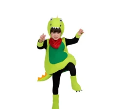 Costume da piccolo dinosauro verde per neonati e bambini