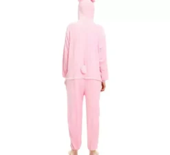 Costume da pigiama da maiale rosa morbido per donna