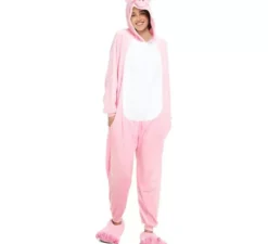 Costume da pigiama da maiale rosa morbido per donna