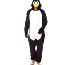 Costume da pigiama da pinguino dal becco giallo per uomo