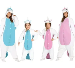 Costume da pigiama unicorno blu per bambini
