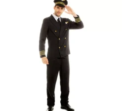 Costume da pilota da capitano di volo per uomo