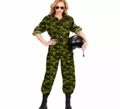 Costume da pilota militare mimetico da donna